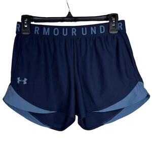 Under Armour Small Play Up 3.0 Twist Shorts Loose Fit Pockets Stretch Navy Blue